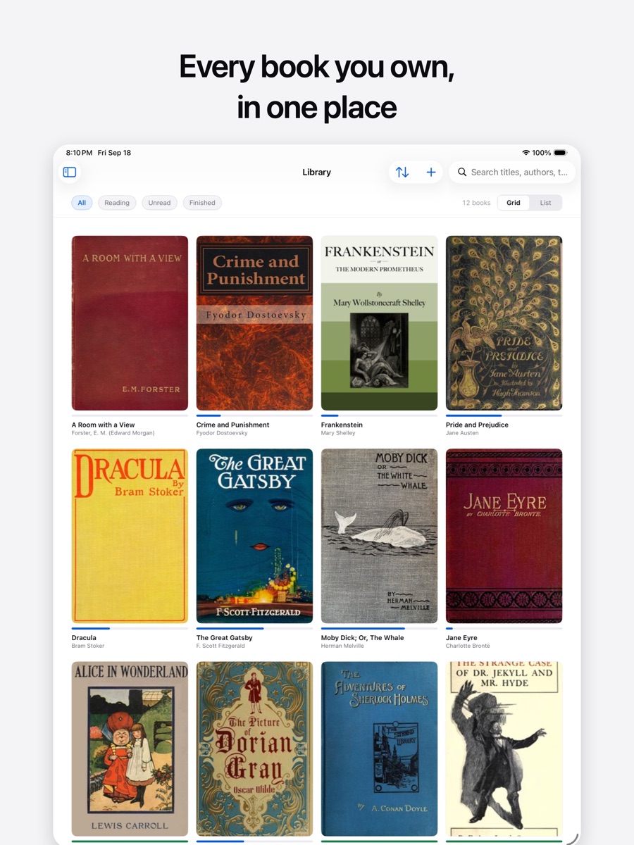The FinnBook library, showing a shelf of book covers.